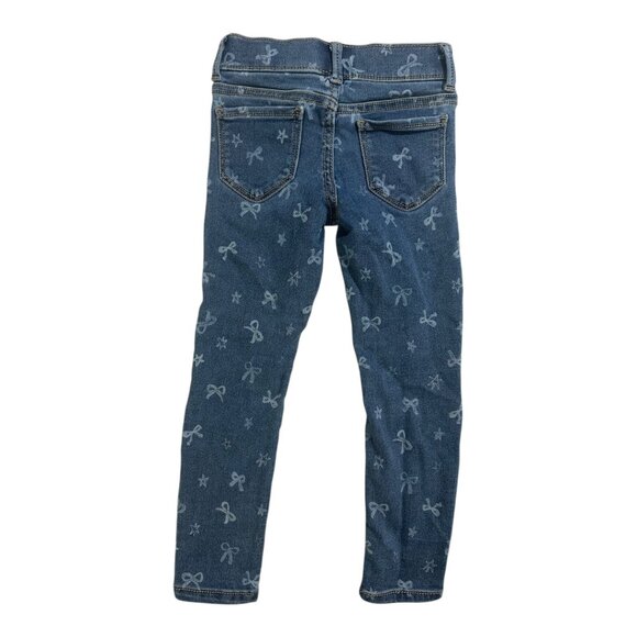 Wonder Nation Girls Jeggings | Size XS (4–5) | Bow & Star Print Denim - Picture 2 of 3